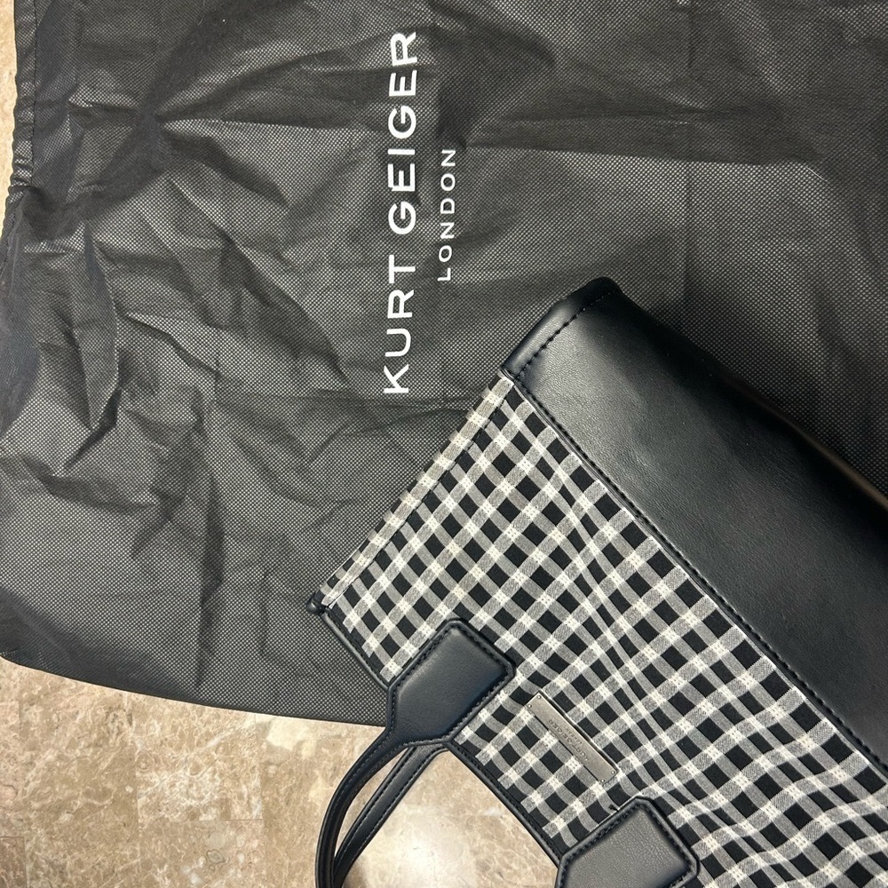 Kurt Geiger Monochrome Checkered Tote